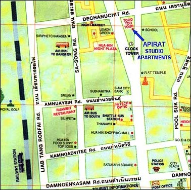 Apirat Studio Apartments Hua Hin - Map