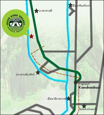 Map - River Kwai Village Hotel, Kanchanaburi