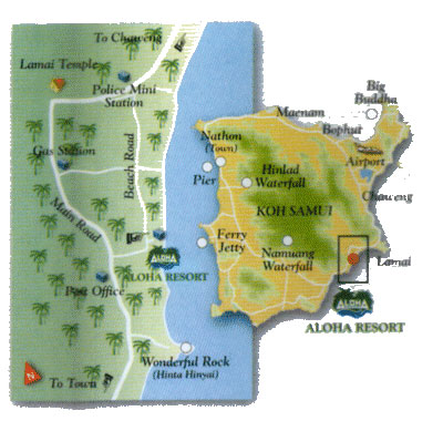 Aloha Resort & Spa, Koh Samui - Map