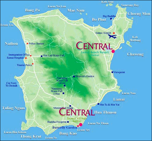 Central Samui Beach Resort, Koh Samui - Map