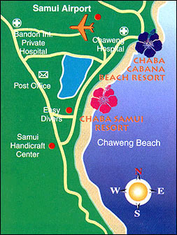 Chaba Cabana Beach Resort & Spa, Koh Samui - Map